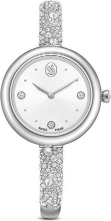 Swarovski Sublima Crystal Pav&eacute; Bangle Bracelet Watch, 28mm in Silver at Nordstrom