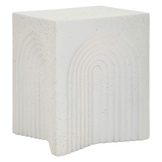 Dmora Mesa De Sal&oacute;n Galato, Para Interior/exterior, Forma Rectangular, Color Blanco, 48x58x48h Cm Blanco M&aacute;rmol