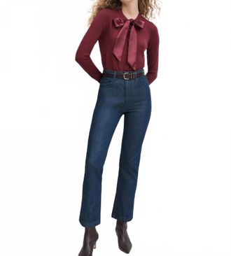 Favorite Daughter Womens The Valentina Super High Rise Straight Jean In Blue Denim