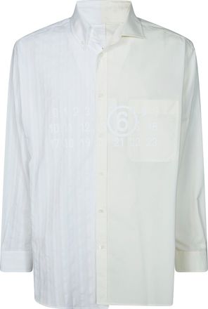 Maison Margiela Long Sleeved Asymmetrical Half Striped Shirt