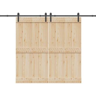vidaXL Vidaxl - Kit De Herrajes Para Puertas Correderas Acero Negro 305 Cm