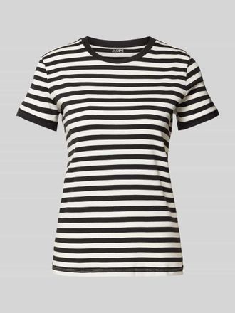 Jake*s Casual T-Shirt mit Rundhalsausschnitt in Black, Größe S