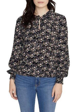 Sanctuary Resolution Smocked Sleeve Blouse In Winter Fresh
