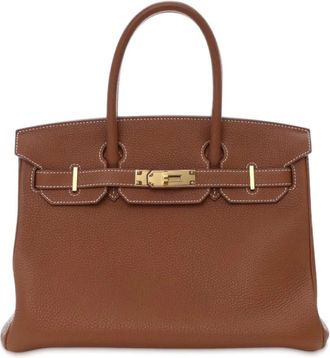 Herm&egrave;s Borsa a mano Birkin Retourne 30 in pelle Togo 2015 - Marrone