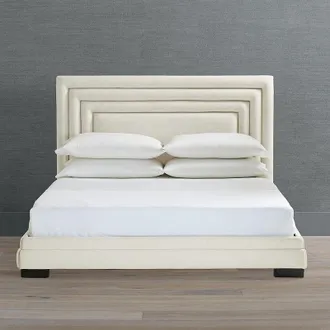 Frontgate Arwin Upholstered Bed - Snow Crypton Nomad Performance, Queen - Frontgate