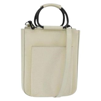 Gucci Pre-owned Cross Body Bags, female, White, Size: ONE SIZE Pre-owned Leather Cross Body Bag
