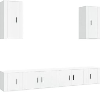 vidaXL Vidaxl - 6 Piece tv Cabinet Set White Engineered Wood