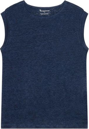 Knowledge Cotton Apparel Loose Fold Up Linen Top f&uuml;r Damen | blau