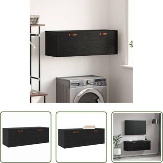 vidaXL vidaXL Armadio in legno - Mobiletto a muro Rovere Nero 100 x 36,5 x 35 cm