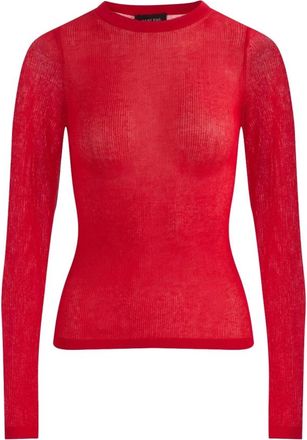 Anine Bing Tiana Ronde Hals Breiwerk - Dames - Ronde hals truien - Rood - XS - Katoen - Truien & Vesten