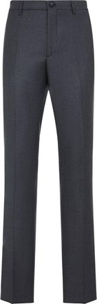 Etro Medium Grey Wool Roma Trousers-Uomo