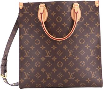 Louis Vuitton Brown Monogram Canvas Sac Plat Nm Bag Pm (Authentic Pre-Loved)