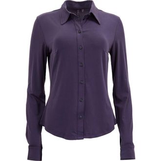 Lords of Harlech Stephanie Stretch Knit Shirt in Plum at Nordstrom, Size Xx-Large