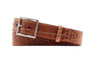 Martin Dingman Hunter Italian Alligator Grain Belt In Vintage Cedar
