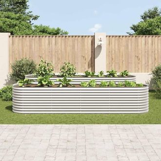 Berkfield Home Garden Raised Bed 400x80x81 cm Galvanised Steel Silver | Size: 400 x 80 x 81 cm