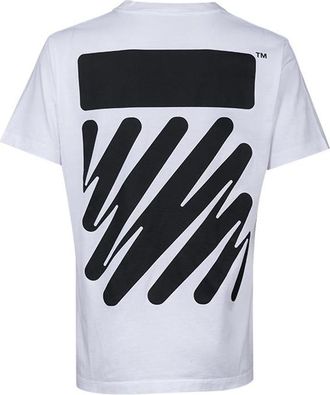 Off-white Mens Off-White SS22 Solid Color Cotton Zebra Printing Short Sleeve White T-Shirt OMAA027S22JER0100110