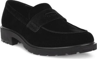 Ecco Metropole Vienna Penny Loafer in Black Suede at Nordstrom, Size 39