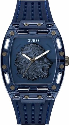 Guess Gw0959G1 Horloge - Heren - Accessoires - Blauw - Maat: ONE Size Leer