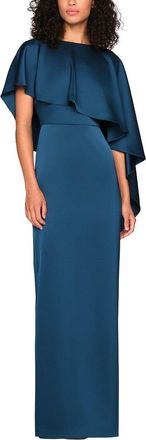 Theia Karis Cape Column Gown