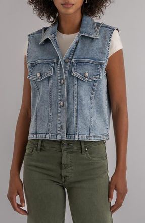 Kut from the Kloth Frankie Crop Denim Vest in Actually at Nordstrom, Size X-Small