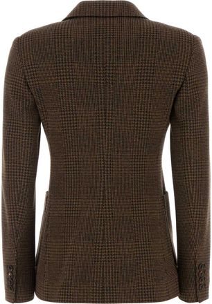 Max Mara Womens Embroidered Cotton Blend Zulma Blazer Testa Moro Giacche E Gilet Jacket
