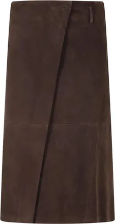 Semicouture Rosanne Skirt - Dames - Leren & Su&egrave;de rokken - Bruin - S - Leer - Rokken