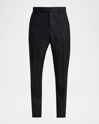 Versace Mens Python Jacquard Formal Pants