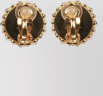 Celine rhinestone embellished dome earrings