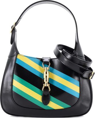 Gucci Jackie 1961 kleine leren tas met print - Zwart