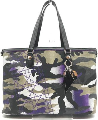 Dior Camouflage Multi-Color Canvas Leather Tote Bag (Pre-Owned)