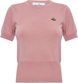 Vivienne Westwood Bea Top - Dames - Ronde hals truien - Roze - L - Wol - Truien & Vesten