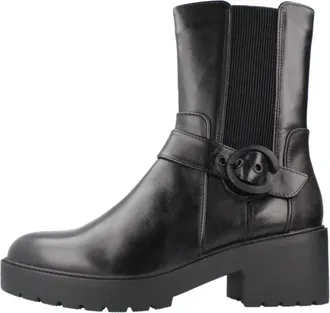Regarde le ciel Paloma Heeled Boot - Dames - Laarzen met Hak - Zwart - 38 EU - Leer - Schoenen