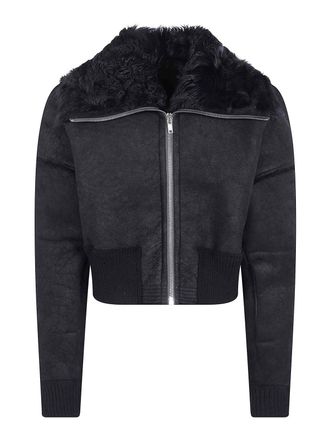 Rick Owens Flight Cropped Suede Jacket