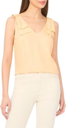 CeCe by Cynthia Steffe Bow Shoulder V-Neck Tank in Apricot at Nordstrom, Size Medium