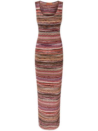 Missoni Maxi-jurk met golfpatroon - Rood