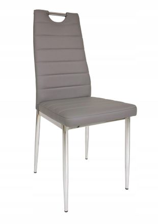OEM Silla De Cocina Furnitex De Cuero Ecol&oacute;gico Gris Con Tirador Cromado