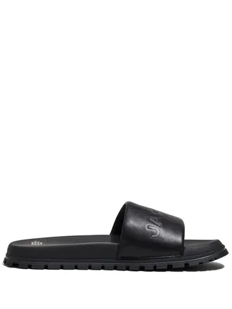 Marc Jacobs The Leather Slide logo-embossed slides - women - Leather - 41 - Black