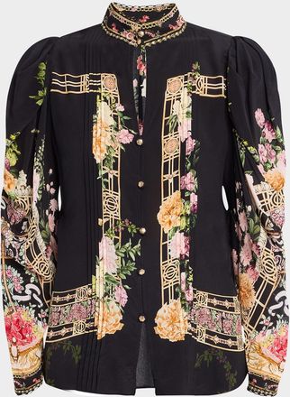 Camilla Adorned In Alexandria Blouse with Draped Sleeves