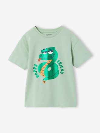 Vertbaudet Jungen T-Shirt mit Space-Motiv mandelgr&uuml;n