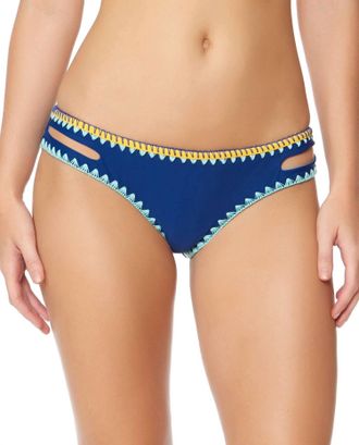 Jessica Simpson Woodstock Reversible Hipster Bikini Bottom In Marine And Peri