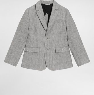 Dolce & Gabbana Single-breasted Linen Jacket - Man Gray 12 Years