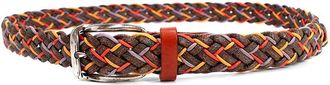 Etro Brown, Orange & Purple Braided Canvas Belt