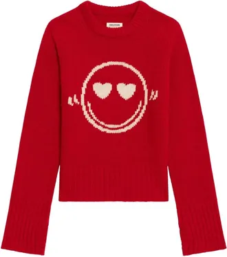 Zadig&Voltaire Malty Sweater - Dames - Ronde hals truien - Rood - XS - Wol - Truien & Vesten