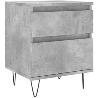 vidaXL Vidaxl - Mesita De Noche Madera De Ingenier&iacute;a Gris Hormig&oacute;n 40x35x50 Cm