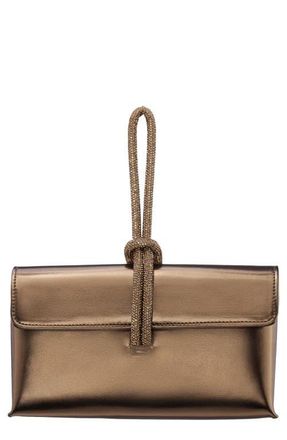 Nina Kaylee Metallic Faux Leather Clutch in Bronze at Nordstrom