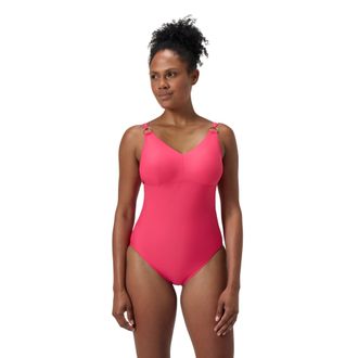 Speedo Dameszwempak met bandjes en vormgevend effect (Roze)