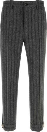 Versace Grey Slim Striped Pants
