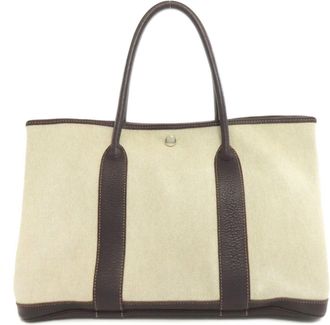 Hermès Garden Marron Toile H Negonda Leather Tote Bag (Pre-Owned)