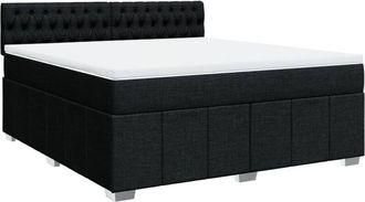 vidaXL Vidaxl - Cama Box Spring Con Colch&oacute;n Tela Negro 180x200 Cm