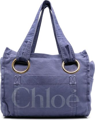 Chloé Borsa tote con stampa media - Blu